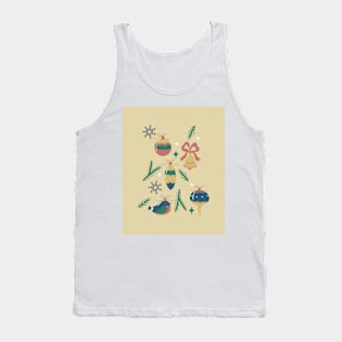 Retro Christmas glass toys Tank Top